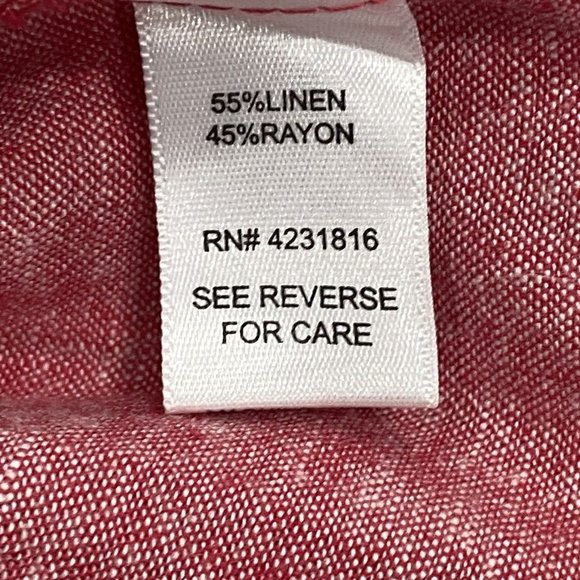 Linea Donna Linen Blend Sleeveless Knot Neckline Pink Pleated Blouse Top Size L - Picture 10 of 10